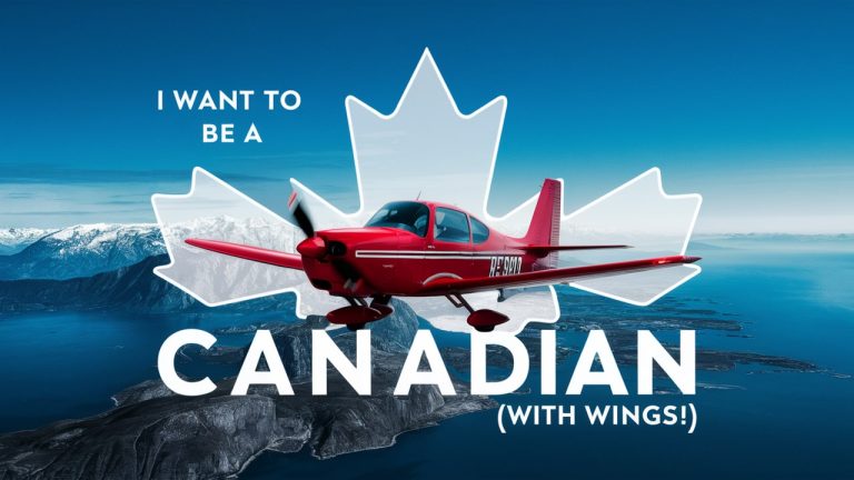 Canada flag and plane